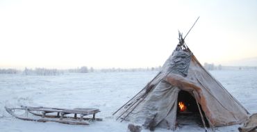 Tipi oder Tschum eines Rentierhirten