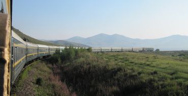 Transsibirische Eisenbahn. Sibirisch-mongolisches Grenzgebiet