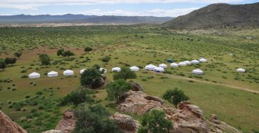 Jurtencamp in der Mongolei