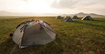 Zeltübernachtung in der mongolischen Steppe