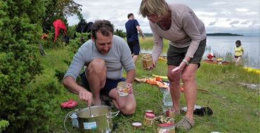 Seekajaktour, Mittagspause auf einer Ostseeinsel