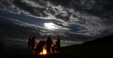 Mongolei Lagerfeuer