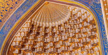 Detail in einer der vielen usbekischen Moscheen, Samarkand