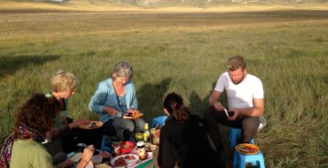 Essenspause in der Mongolei