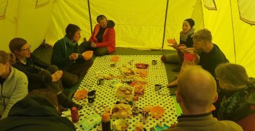 Abendessen im Trocknen