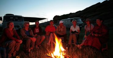 Mongolei Reise Lagerfeuer