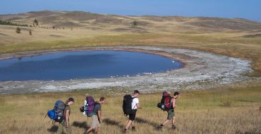 Wanderung durch die Steppe Olchons